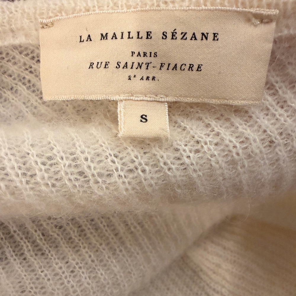 Sezane Gaspard Cardigan Elegant Cream Women's Sweater - Picture 5 of 8
